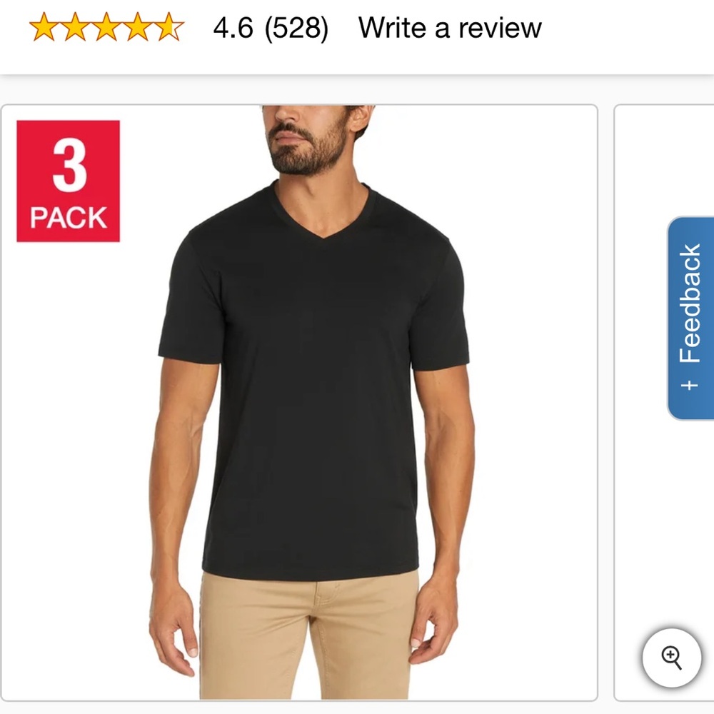 Banana Republic Essential Black V-Neck T-Shirt 3-Pack